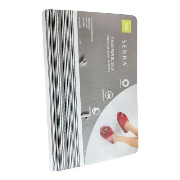 Serra red faux fur slipper slides new size 5/6 - Picture 3 of 5